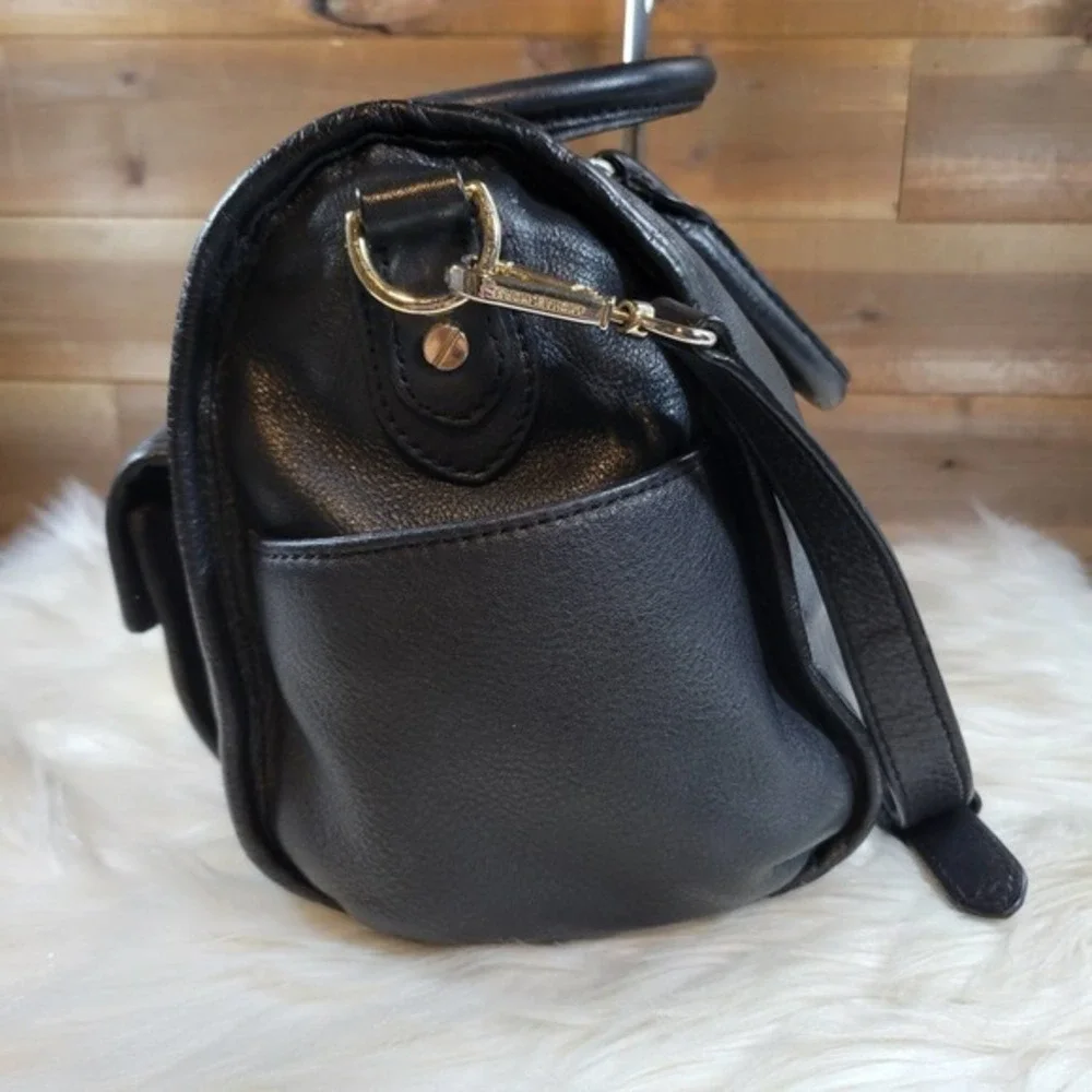 Michael Kors Black Pebbled Leather Margo Satchel